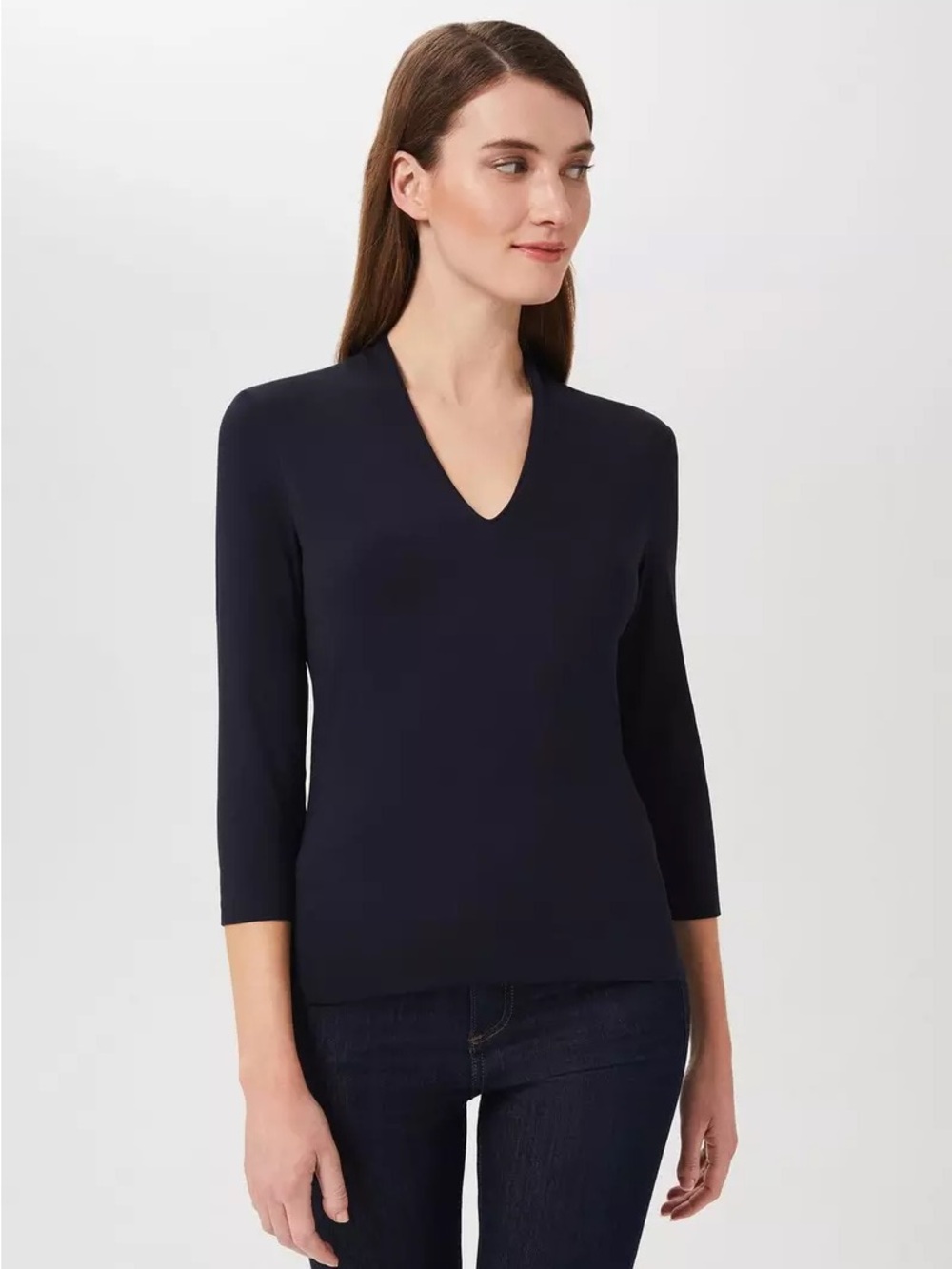 Hobbs London XL Office Stretchy Comfy Professional V Neck Classic Quiet Luxury